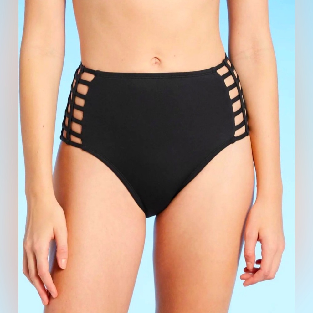 Shade & Shore Women's Caged High Waist Strappy Bikini BOTTOM